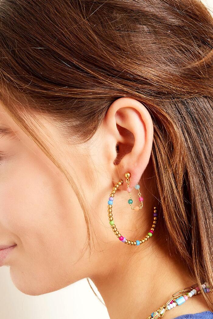 Boucles d'oreilles chaîne colorées - collection #summergirls Argenté Cuivré Image2